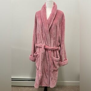 Elysian Pink Long Plush Robe - Size Medium